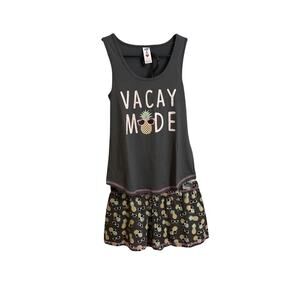 SLEEP & CO PAJAMA'S SZ M Top & Short Set Pineapple Sunglasses Summer Vacation